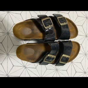 Birkinstocks sandals 37. Snake skin print.